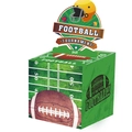 Rugby theme party money pull box with football field print and tournament topper - Rugby Theme Style