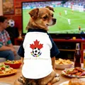 Dog sports t-shirt with World Cup print for soccer matches on a small pet - White And Blue