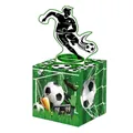 Football themed money gift box with green grass pitch design and soccer silhouettes - Soccer Competition Theme Style (1)