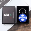 Detailed close-up of France national football team keychain in a premium FIFA gift box - Style M Soccer Ball Keychain With Gift Box