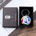 Detailed macro view of 2026 World Cup football keychain in a premium gift box - Style A Soccer Ball Keychain With Gift Box