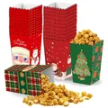 Weihnachts-Partykartons mit Weihnachtsmann-Drucken und gewelltem Rand-Design - Großer Weihnachtsmann Kopf Stil (红色大头圣诞老人爆米花)