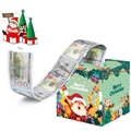 Christmas money pull box set with Santa design and realistic fake dollar bills - Christmas Theme Style 3
