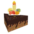Soccer party 3D cake gift pull box with chocolate glaze and colorful fruit decor - Cake Slice Money Box