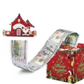 Christmas money gift box set with red Merry Christmas cube and dollar bill tissue roll - Christmas Theme Style 4