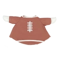 Brown American football costume for goose statue featuring white lace pattern print - Rugby Outfit