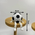 3D-gedruckte Fußballfigur mit beweglichen Gliedmaßen in Schwarz und Weiß, 7cm hoch - Fußball-Stil