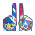 Detail of Puerto Rico foam finger set featuring vibrant national flag and floral motifs - Puerto Rico (Tropical Flowers Horseshoe Flag)