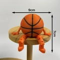 Bewegliche Basketball Spielfigur Deko in Orange, Größe 9 cm x 7 cm, Tischdeko - Basketball-Stil