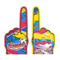 Front and back detail of Ecuador foam finger cheer hands for the 2026 World Cup soccer fans - Ecuador (Yellow Blue Red Flag Soccer Flame)