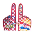 Detail of Croatia themed foam finger with red and white checkered pattern for soccer fans - Croatia (Red and White Checkered Flag)