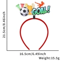 Soccer party headband featuring goal and gold cup motifs on a red frame, 15.5g weight - Goal Soccer Element Style