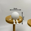 Creative white golf ball figure ornament with movable joints, size 6cm x 5cm sitting pose - Golf Ball Style