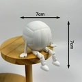 White 3D printed sitting volleyball figure ornament, compact size 7x7cm for desk decor - Volleyball Style