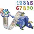 DIY dinosaur money pull-out gift box with colorful number stickers for birthday parties - Blue Little Dinosaur Theme Money Pulling Box