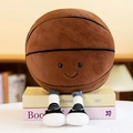 Funny basketball plush toy with cute legs and sneakers sitting on books as home decor - 18cm / Basketball
