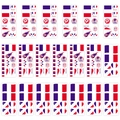 Set dettagliato di tatuaggi temporanei bandiera Francia per tifosi e eventi sportivi - Stile Francia