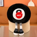 Divertente peluche a forma di palla 8 da biliardo con gambe e scarpe in un cesto - Palla 8