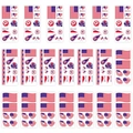 Waterproof USA flag temporary tattoo stickers for world sport events and fans - United States