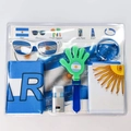 Set completo tifoso Argentina con bandiera occhiali da sole e trucco facciale - Argentina