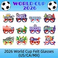 Set of 12 vibrant felt football party glasses for the 2026 World Cup soccer celebration - Soccer Theme Felt Glasses