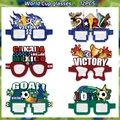 Set of 12 multi-style 2026 World Cup themed party glasses for USA, Canada and Mexico fans - Soccer Series Party Glasses