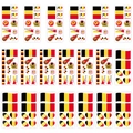 Tatuaggi viso bandiera Belgio impermeabili per tifosi di calcio con cuori e palloni - Stile Belgio