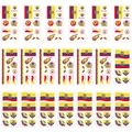 Set di 20 tatuaggi temporanei impermeabili bandiera dell'Ecuador per tifosi - Ecuador