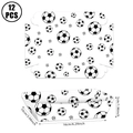 Lot de 12 barquettes alimentaires en carton thème football pour fêtes et événements - Motif Football Blanc