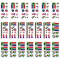Adesivi per tatuaggi bandiera Sudafrica con motivi di cuore e calcio per tifosi sportivi - Sudafrica