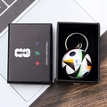 EURO 2024 souvenir football keychain displayed in an elegant black gift box set - Style F Soccer Ball Keychain With Gift Box