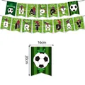 Fußball Happy Birthday Banner mit Spieler-Silhouetten und Grastextur-Details - Banner / 15er Pack / Smaragdgrün