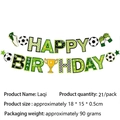 Detail der Fußball Happy Birthday Girlande mit grünen Fußballmotiven für Party-Deko - Happy Birthday Banner