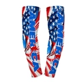 America theme cooling arm sleeves with US flag and bald eagle soccer design for sun protection - United States