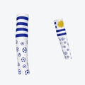 Uruguay soccer themed sun protection arm sleeves with blue stripes and sun emblem - Uruguay