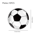 Set of 10 disposable soccer theme paper plates 7 inch with black and white football pattern - 7-Inch Paper Plates (Pack of 10)