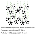 Hanging soccer ball ceiling decorations with green swirls for themed football party supplies - Soccer Hanging Swirls (6 PCS)
