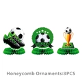 Set di 3 decorazioni a nido d'ape a tema calcio con trofeo e campo per feste sportive - Centrotavola a Nido d'Ape