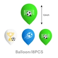 Set of 18 soccer themed latex balloons 12 inch with trophies and goal prints - Football Printed Balloons
