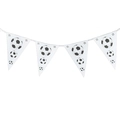 Detail of soccer themed triangle bunting banners for birthday party decorations - Triangle Banner (White Soccer) / 1 Piece