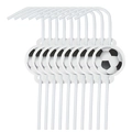 Detail of 10-piece football theme party straws with flexible neck and soccer ball cutout - Straws (White Soccer) / 10 Pieces Pack