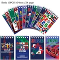 Set of 10 Soccer Championship 2026 mini spiral notebooks with athlete silhouettes - Soccer Theme Spiral Notebook