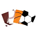 Sports theme party decorations set with football baseball basketball and soccer designs - Multi-Sport Print Napkins