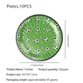 Green soccer themed 7 inch disposable paper plates for football party supplies 10pcs - Seven Inch Plate - Green Soccer