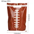 Lot de 10 sacs cadeaux thème football américain avec poignées et marquages de taille - Football Américain Marron
