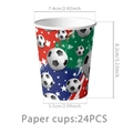 Set mit 24 Einweg-Pappbechern mit Fußballflaggen-Muster für Sport-Themenpartys - Fußball Thema Pappbecher