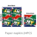 Fußball Servietten mit Goldpokal und GOAL Schriftzug für die Weltmeisterschaft Dekoration - Fußball Papierservietten