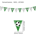 Ghirlanda di bandierine da calcio verde con palloni classici per decorazioni di festa - Gagliardetto di Calcio
