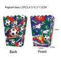 Set di 12 scatole per popcorn a tema calcio con scritte Goal e Victory per feste - Scatole per Popcorn Calcio