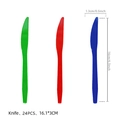 Set di 24 coltelli monouso in plastica colorata per feste di compleanno calcio - Coltelli di Plastica